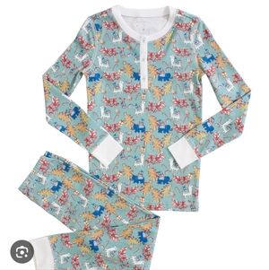 Roller Rabbit X Maisonette Prancing Deer Pj Teal Genfer Neutral